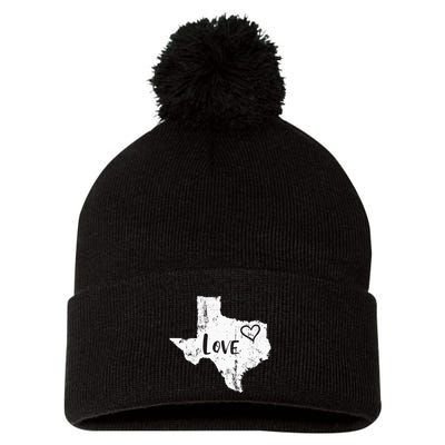 Love Texan Home Texas State Gift Pom Pom 12in Knit Beanie