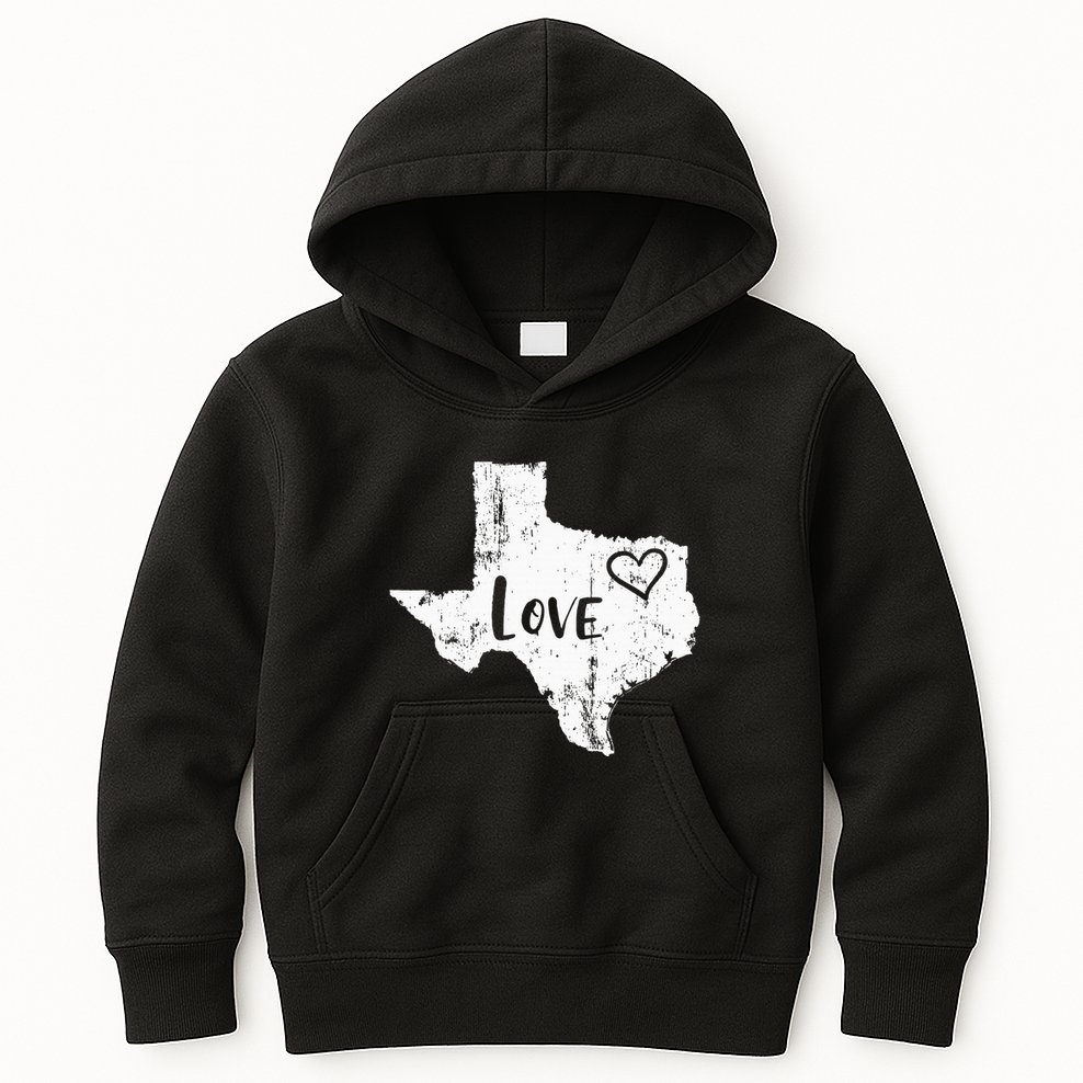 Love Texan Home Texas State Gift Kids Hoodie