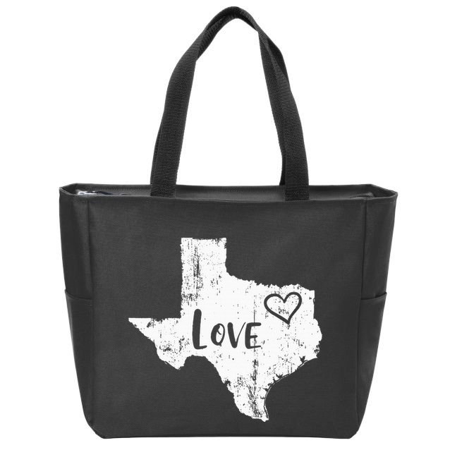 Love Texan Home Texas State Gift Zip Tote Bag