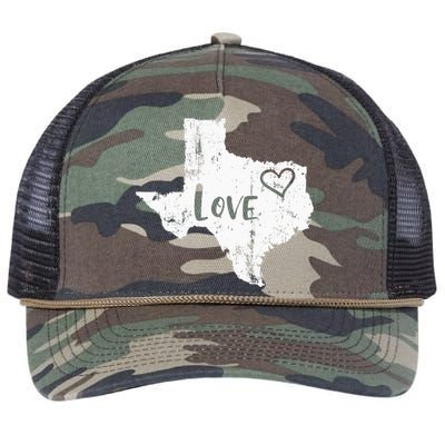 Love Texan Home Texas State Gift Retro Rope Trucker Hat Cap