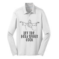 Let The Holy Spirit Cook Silk Touch Performance Long Sleeve Polo