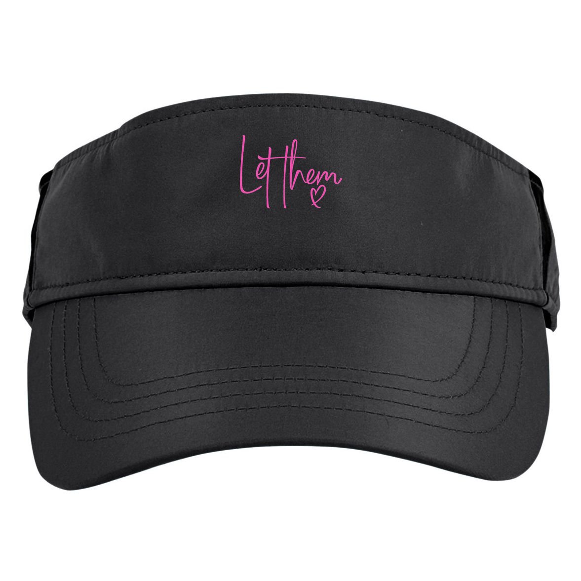 Let Them Heart Script Hot Pink Girls Women Let Them Adult Drive Performance Visor