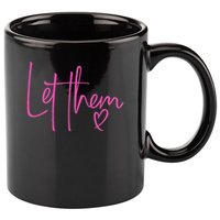 Let Them Heart Script Hot Pink Girls Women Let Them 11oz C Handle Ceramic Mug