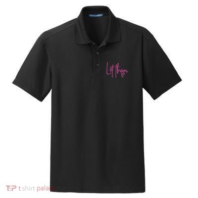 Let Them Heart Script Hot Pink Girls Women Let Them Dry Zone Grid Polo