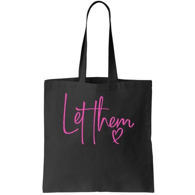 Let Them Heart Script Hot Pink Girls Women Let Them Bag