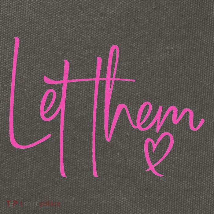 Let Them Heart Script Hot Pink Girls Women Let Them Cotton Canvas Backpack