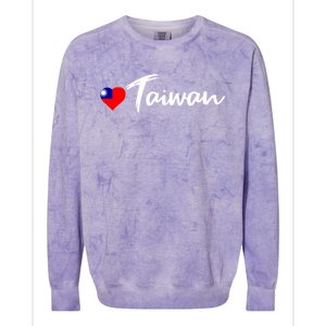 Love Taiwan Heart Country Flag Souvenir Gift Colorblast Crewneck Sweatshirt