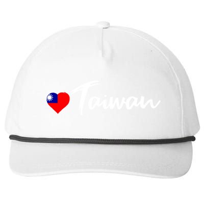 Love Taiwan Heart Country Flag Souvenir Gift Snapback Five-Panel Rope Hat