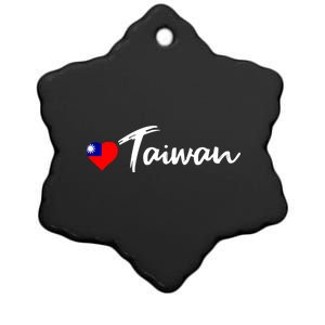 Love Taiwan Heart Country Flag Souvenir Gift Ceramic Star Ornament