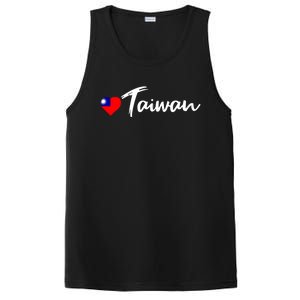 Love Taiwan Heart Country Flag Souvenir Gift PosiCharge Competitor Tank