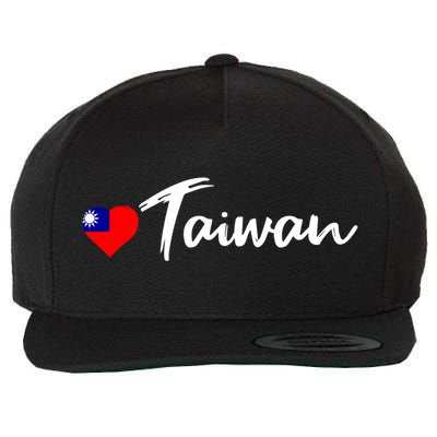 Love Taiwan Heart Country Flag Souvenir Gift Wool Snapback Cap