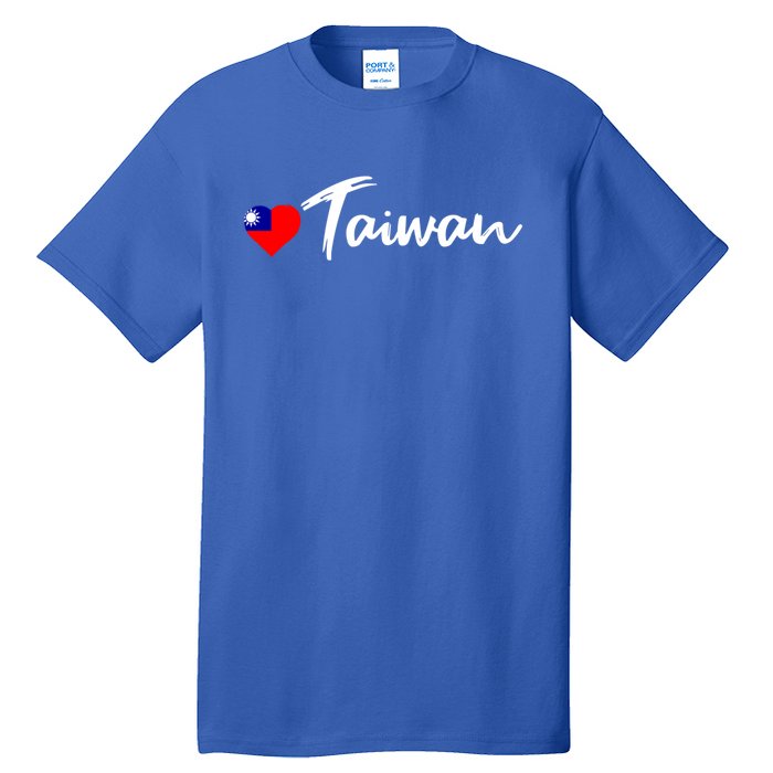 Love Taiwan Heart Country Flag Souvenir Gift Tall T-Shirt