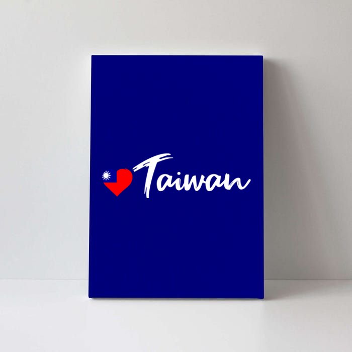 Love Taiwan Heart Country Flag Souvenir Gift Canvas