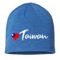 Love Taiwan Heart Country Flag Souvenir Gift Sustainable Beanie