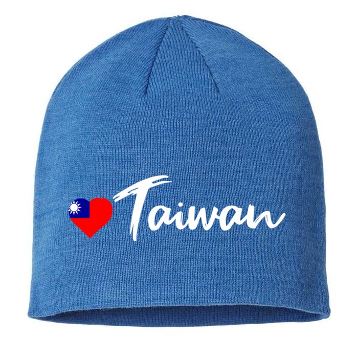 Love Taiwan Heart Country Flag Souvenir Gift Sustainable Beanie