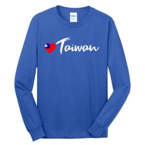 Love Taiwan Heart Country Flag Souvenir Gift Tall Long Sleeve T-Shirt