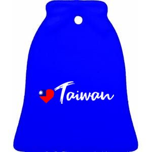 Love Taiwan Heart Country Flag Souvenir Gift Ceramic Bell Ornament