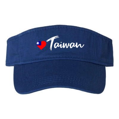 Love Taiwan Heart Country Flag Souvenir Gift Valucap Bio-Washed Visor