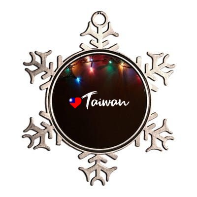 Love Taiwan Heart Country Flag Souvenir Gift Metallic Star Ornament