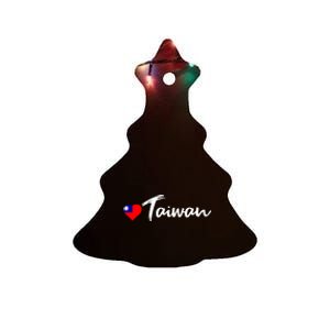 Love Taiwan Heart Country Flag Souvenir Gift Ceramic Tree Ornament