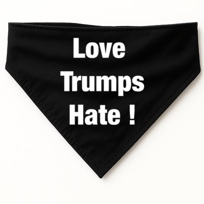 Love Trumps Hate Cool Gift USA-Made Doggie Bandana