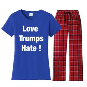 Love Trumps Hate Cool Gift Women's Flannel Pajama Set