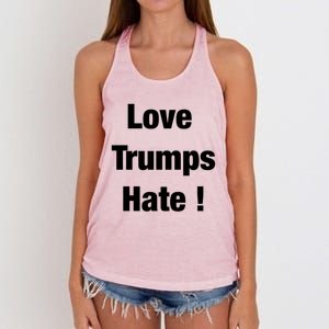 Love Trumps Hate Cool Gift Women's Knotted Racerback Tank