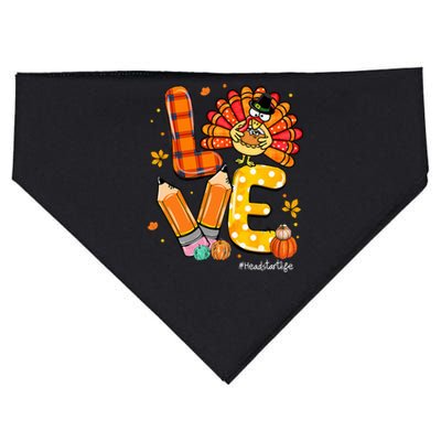 LOVE Turkey Headstart Life Pencil Pumpkin Thanksgiving USA-Made Doggie Bandana