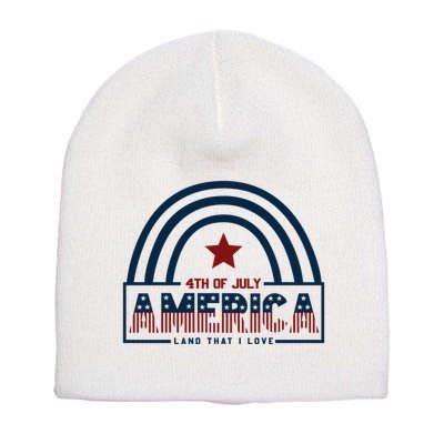 Land That I Love 4th Of July Usa Flag Labor Memorial Day Meaningful Gift Short Acrylic Beanie