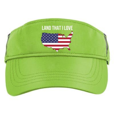 Land That I Love America Usa Flag Patriotic Meaningful Gift Adult Drive Performance Visor