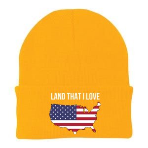 Land That I Love America Usa Flag Patriotic Meaningful Gift Knit Cap Winter Beanie