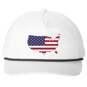 Land That I Love America Usa Flag Patriotic Meaningful Gift Snapback Five-Panel Rope Hat