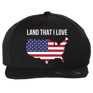 Land That I Love America Usa Flag Patriotic Meaningful Gift Wool Snapback Cap