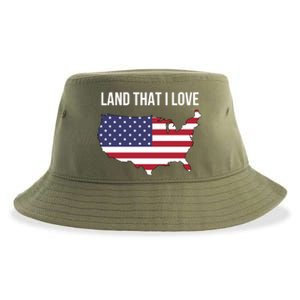 Land That I Love America Usa Flag Patriotic Meaningful Gift Sustainable Bucket Hat