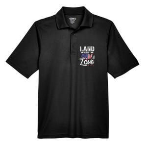 Land That I Love Fun Memorial Day Veteran Graphic Great Gift Men's Origin Performance Pique Polo