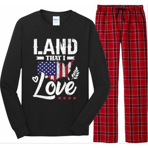 Land That I Love Fun Memorial Day Veteran Graphic Great Gift Long Sleeve Pajama Set