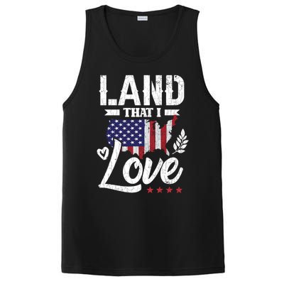 Land That I Love Fun Memorial Day Veteran Graphic Great Gift PosiCharge Competitor Tank