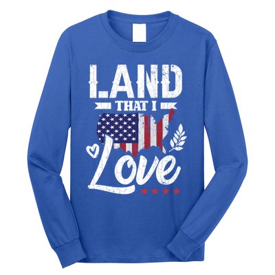 Land That I Love Fun Memorial Day Veteran Graphic Great Gift Long Sleeve Shirt