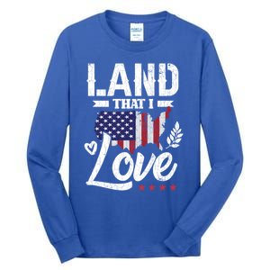 Land That I Love Fun Memorial Day Veteran Graphic Great Gift Tall Long Sleeve T-Shirt