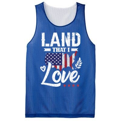 Land That I Love Fun Memorial Day Veteran Graphic Great Gift Mesh Reversible Basketball Jersey Tank