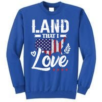 Land That I Love Fun Memorial Day Veteran Graphic Great Gift Tall Sweatshirt