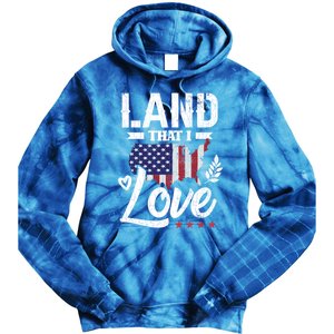 Land That I Love Fun Memorial Day Veteran Graphic Great Gift Tie Dye Hoodie