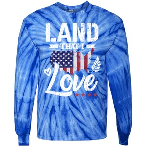 Land That I Love Fun Memorial Day Veteran Graphic Great Gift Tie-Dye Long Sleeve Shirt