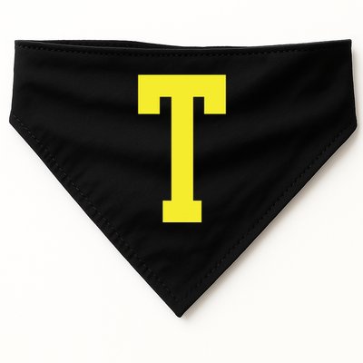 Letter T In Yellow Theodore Chipmunk Costume Halloween USA-Made Doggie Bandana