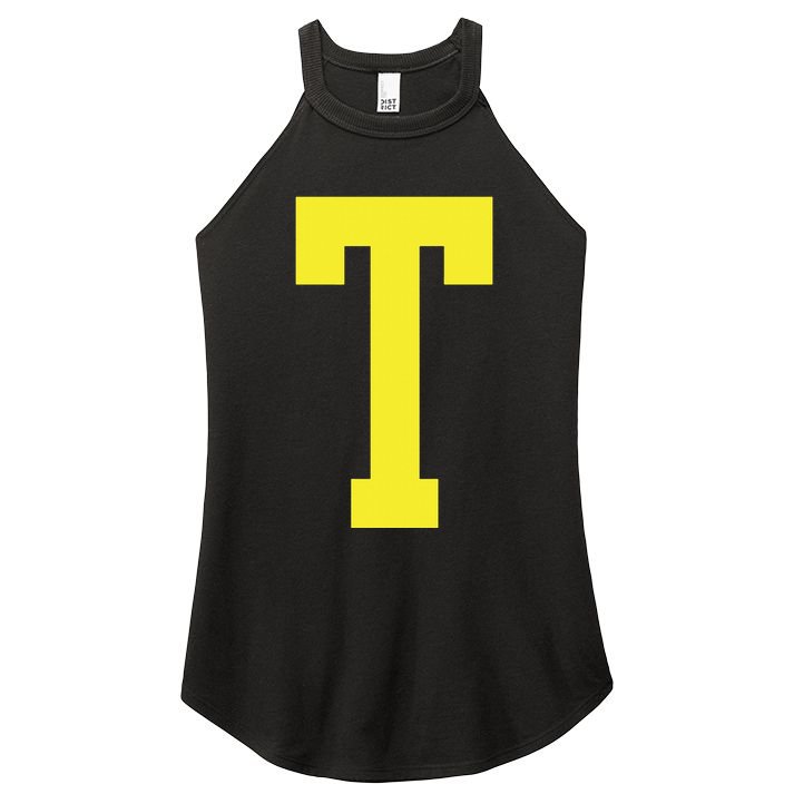 Letter T In Yellow Theodore Chipmunk Costume Halloween Women's Perfect Tri Rocker Tank