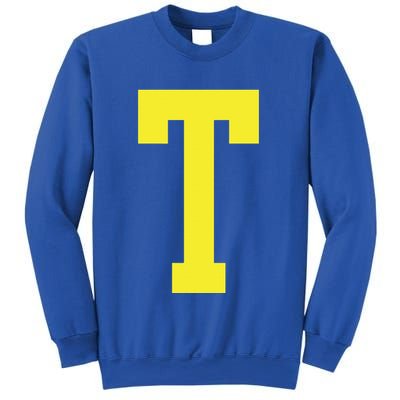 Letter T In Yellow Theodore Chipmunk Costume Halloween Sweatshirt