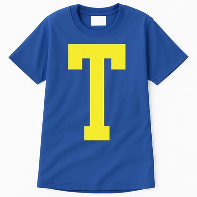 Letter T In Yellow Theodore Chipmunk Costume Halloween Tall T-Shirt