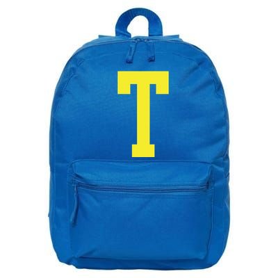 Letter T In Yellow Theodore Chipmunk Costume Halloween 16 in Basic Backpack