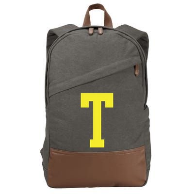 Letter T In Yellow Theodore Chipmunk Costume Halloween Cotton Canvas Backpack