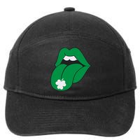 Lips Tongue Irish Shamrock St Patricks 7-Panel Snapback Hat